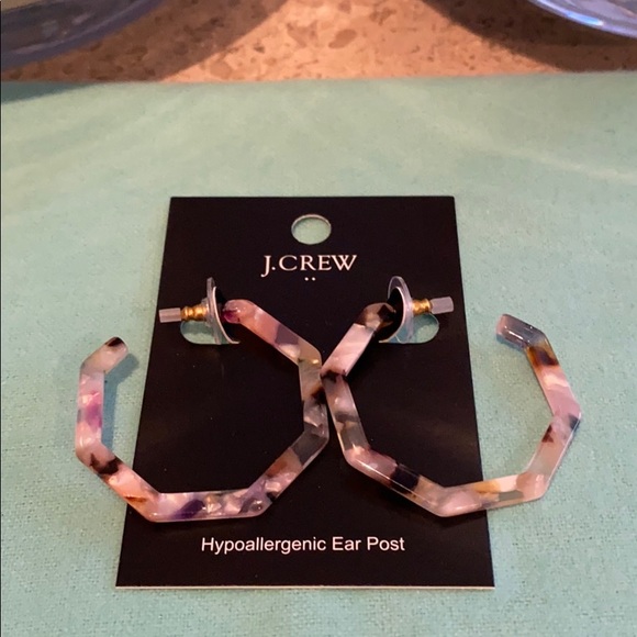 J. Crew Tortoise multi color hexagon earrings. - Picture 7 of 8